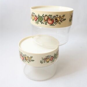 Set of 2 Vintage Pyrex "Spice of Life" Glass Canister Set 1970s 4” Containers